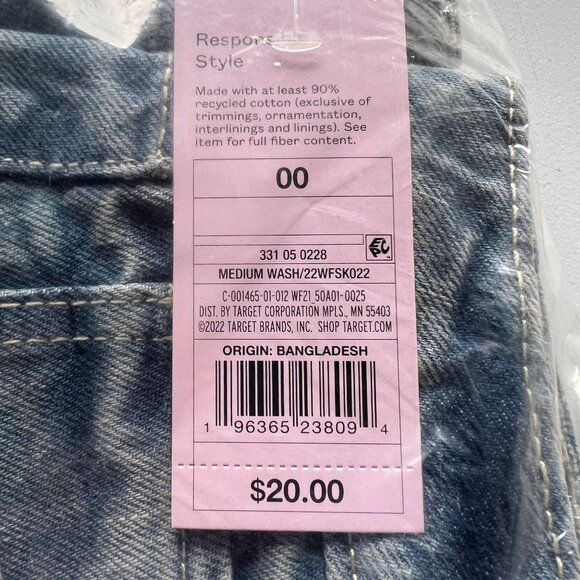 Wild Fable Women's Low-Rise Denim Mini Skirt Medium Wash Patches 00 - Picture 6 of 6